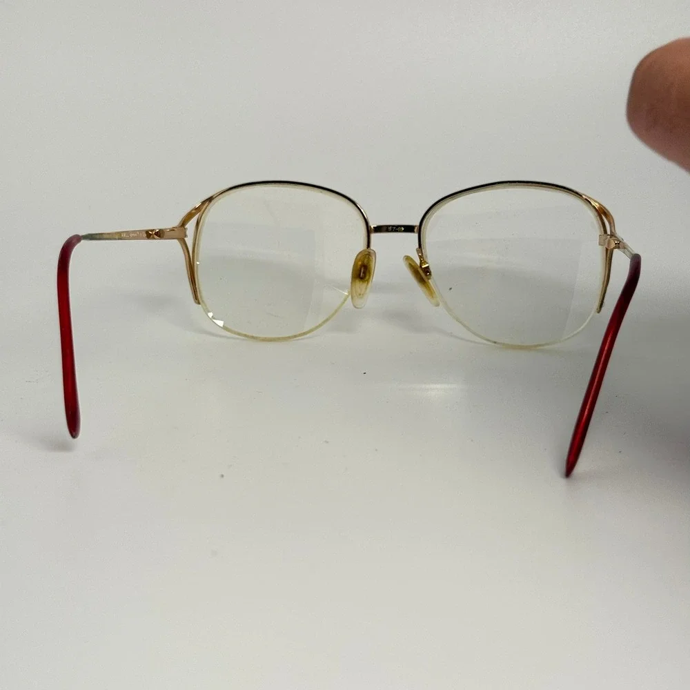 Rembrandt by Rem Vintage Gold Metal Eyewear Frames Tortoise Red Accents 57-16